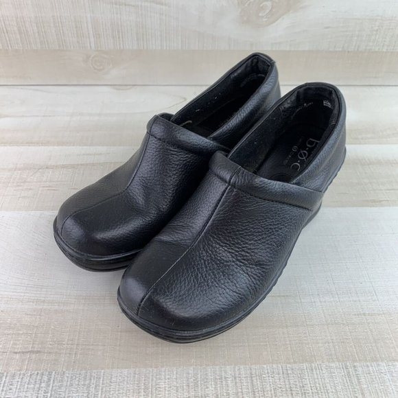 Born Shoes - Born Concept BOC Slip On Black Leather Clogs
